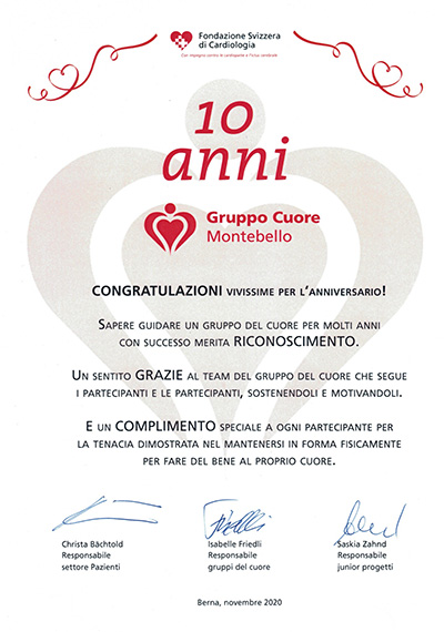 Certificato 10 Anni Gruppo Cuore